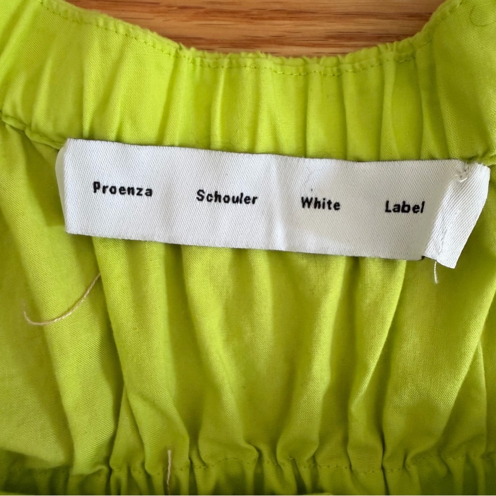 Proenza Schouler White Label Poplin Gathered Tank Top Green Apple - EUC, Size 6 - Picture 10 of 16